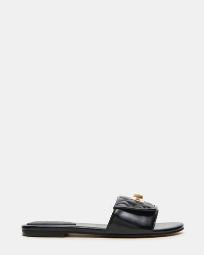 MORELAND Black Quilted Slide Women's Sandal