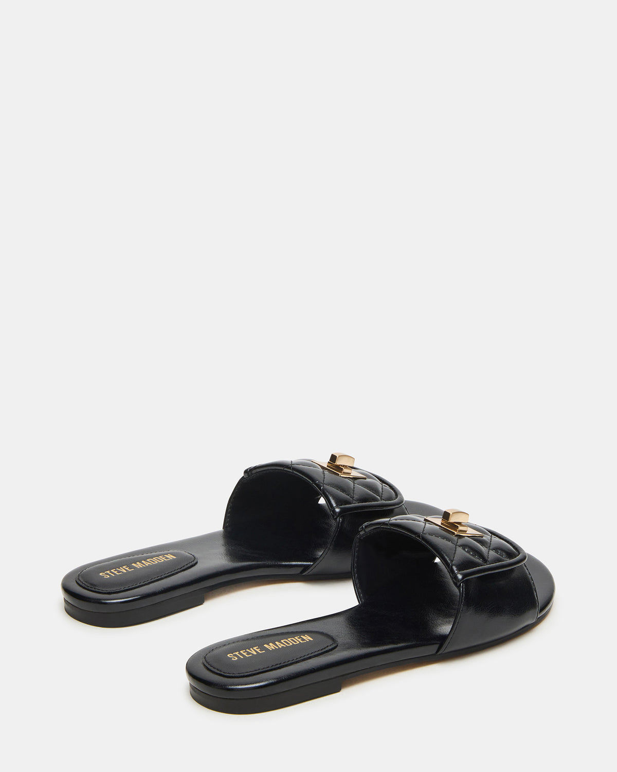 MORELAND Black Quilted Slide Women's Sandal