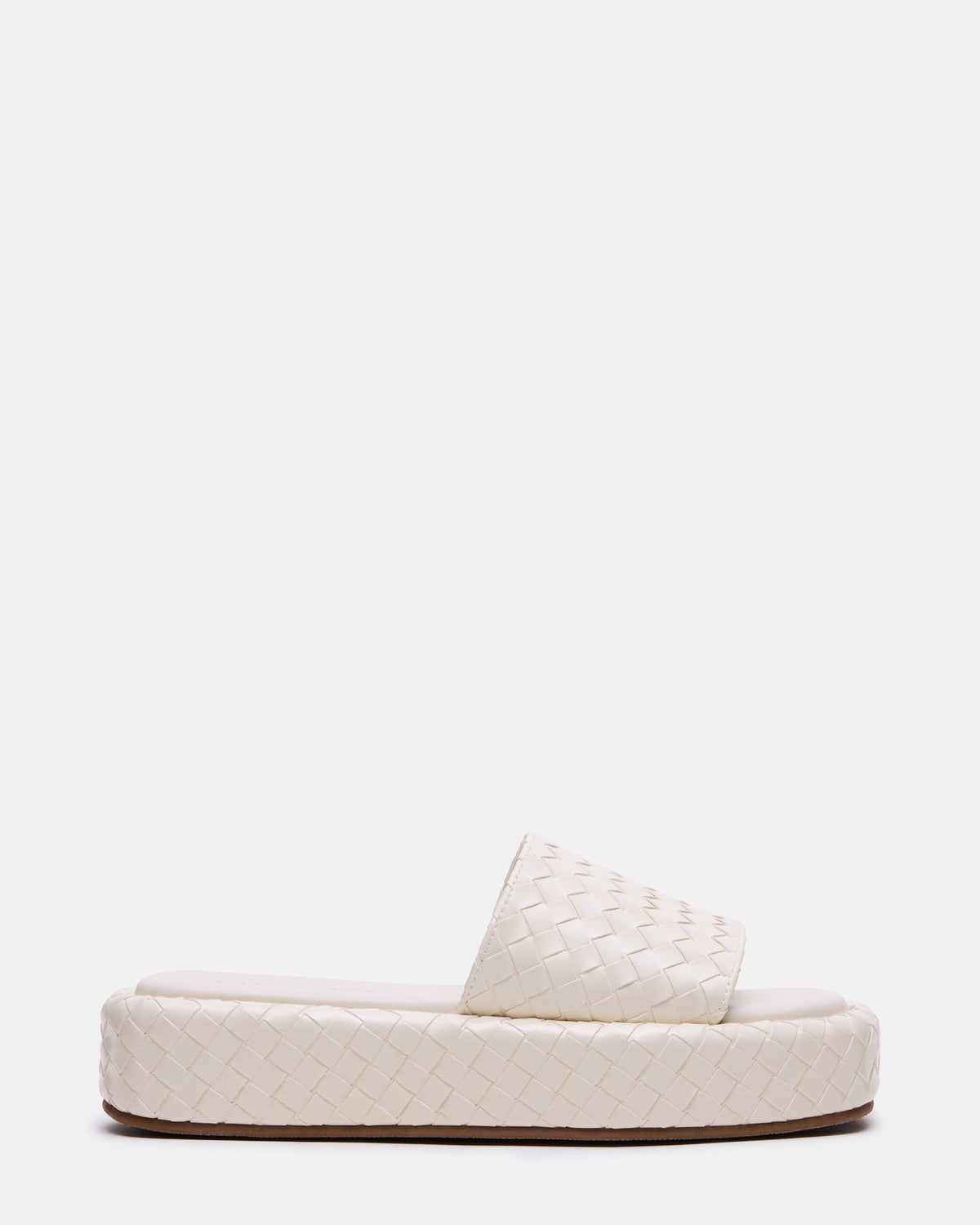 BEACHY Quilted Bone Platform Slide Women's Sandal