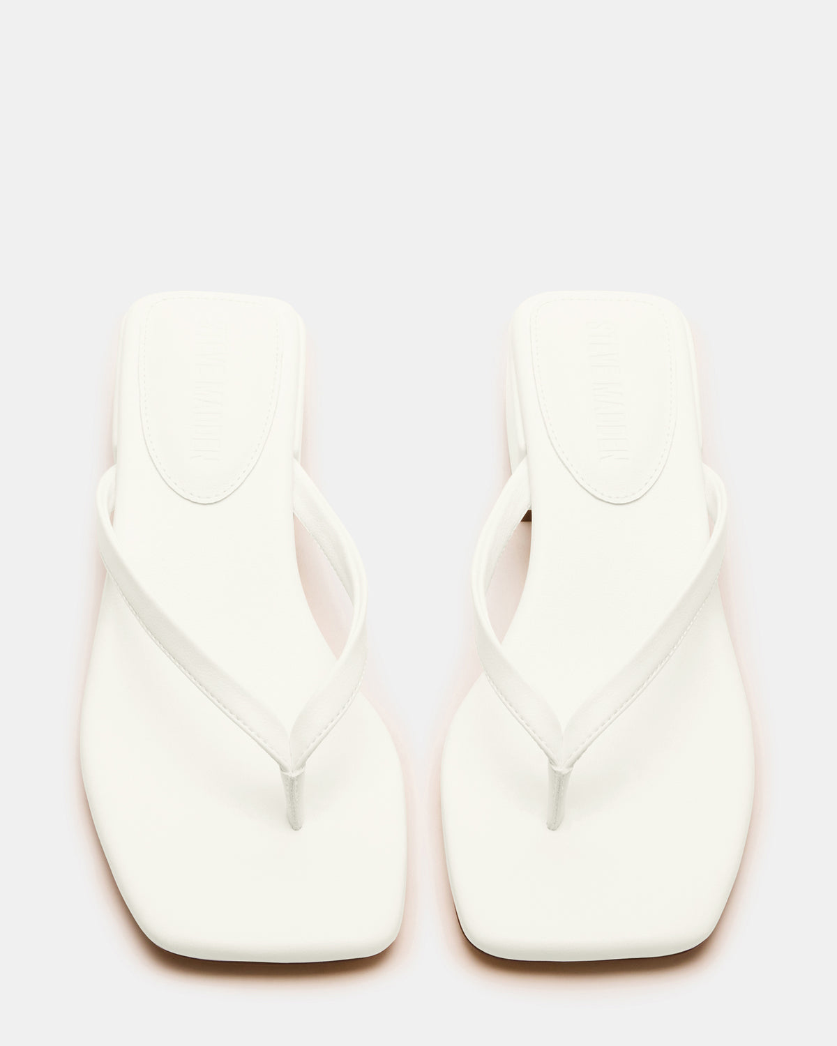 CARIBBEAN White Square-Toe Mule Thong Women's Sandal
