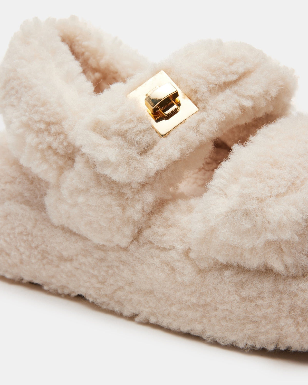 BIGMONA Fur Natural Women's Platform Sandal
