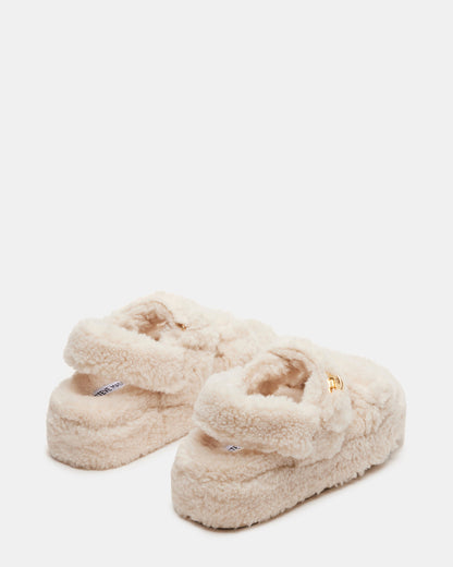 BIGMONA Fur Natural Women's Platform Sandal