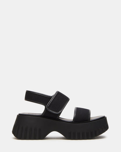 GROVER Black/Black Women's Square-Toe Platform Sandal
