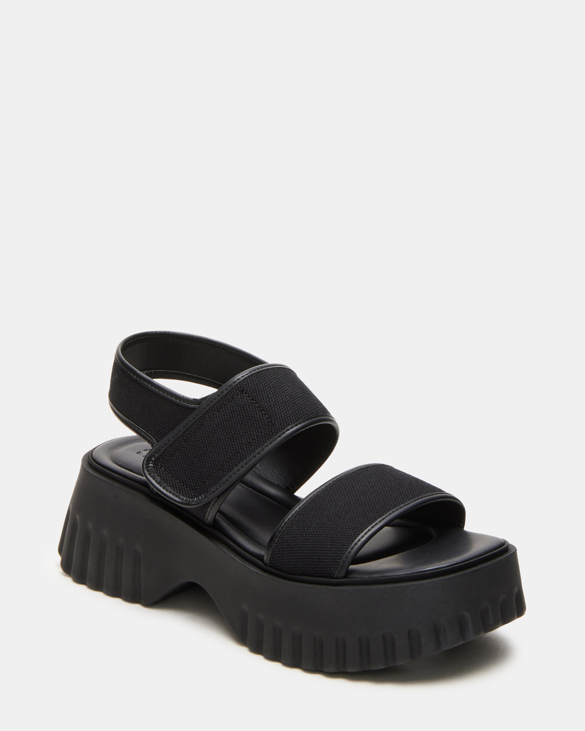 GROVER Black/Black Women's Square-Toe Platform Sandal