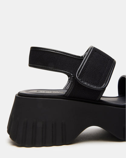 GROVER Black/Black Women's Square-Toe Platform Sandal