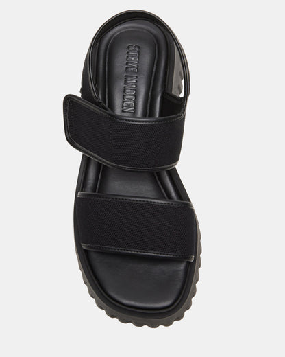 GROVER Black/Black Women's Square-Toe Platform Sandal