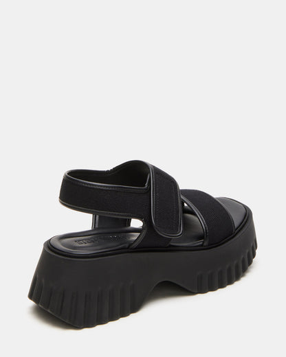 GROVER Black/Black Women's Square-Toe Platform Sandal
