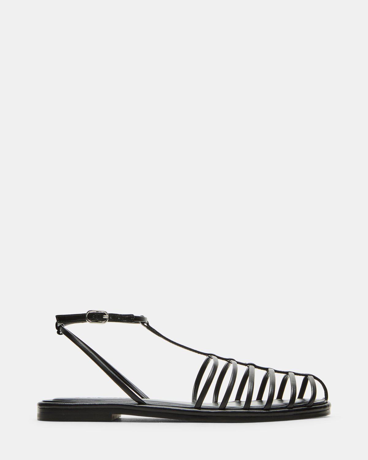 MARIN Black Flat Strappy Fisherman Women's Sandal