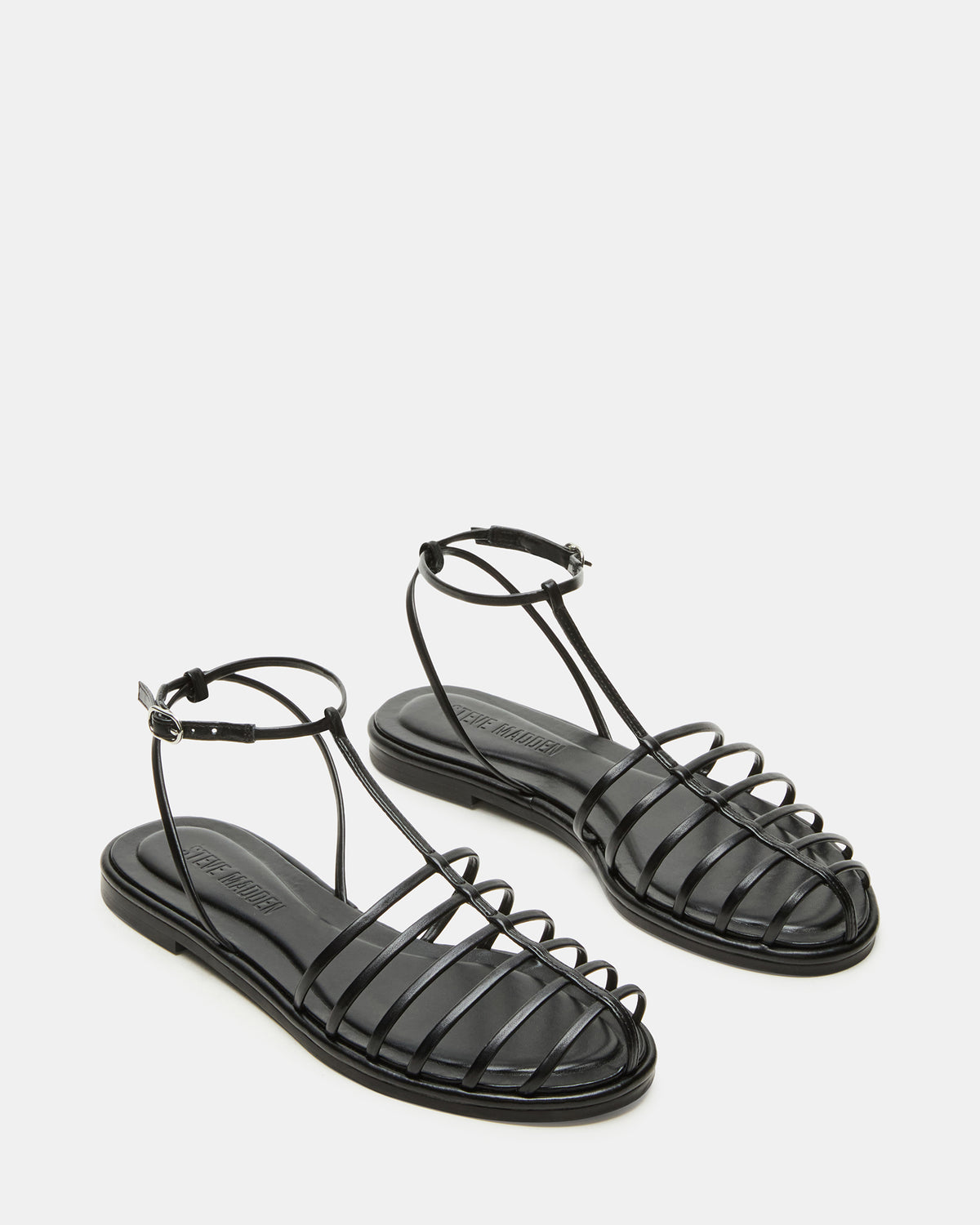 MARIN Black Flat Strappy Fisherman Women's Sandal