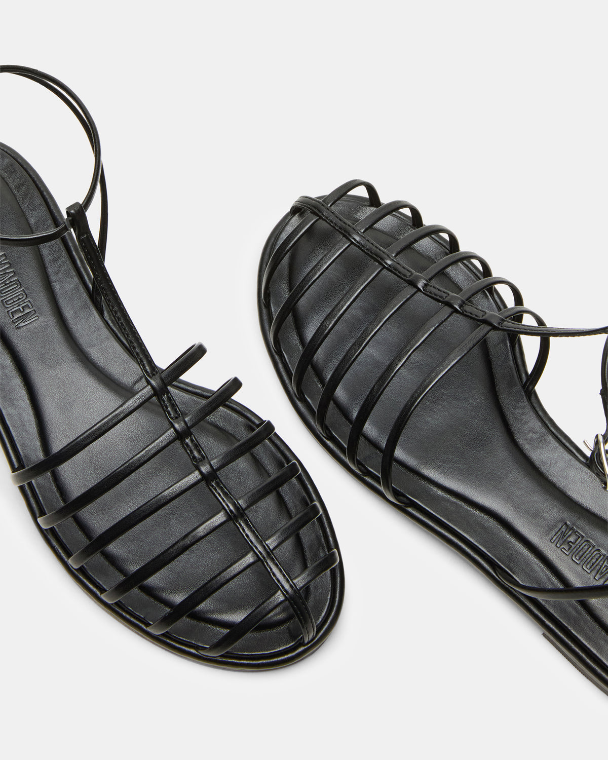 MARIN Black Flat Strappy Fisherman Women's Sandal