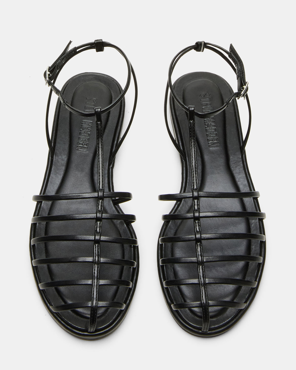 MARIN Black Flat Strappy Fisherman Women's Sandal