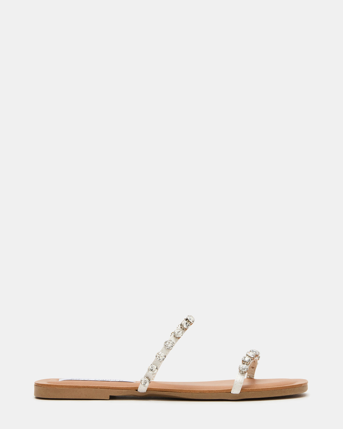 RETREAT Rhinestones Women's Strappy Square-Toe Slide Sandal