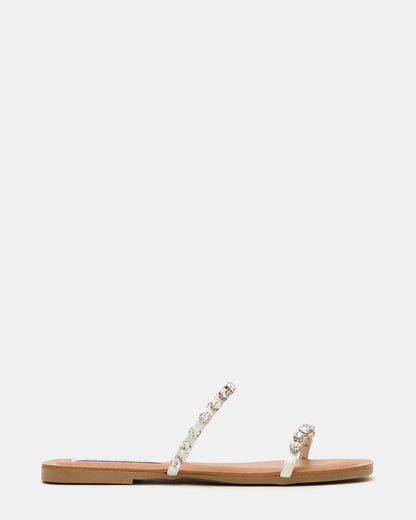 RETREAT Rhinestones Women's Strappy Square-Toe Slide Sandal