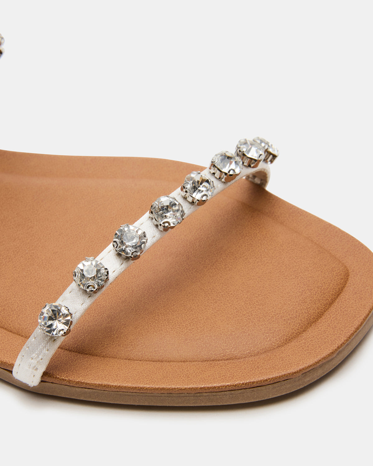 RETREAT Rhinestones Women's Strappy Square-Toe Slide Sandal