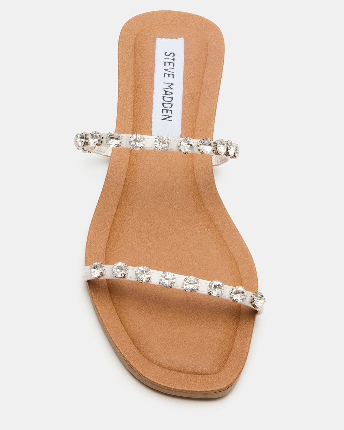 RETREAT Rhinestones Women's Strappy Square-Toe Slide Sandal