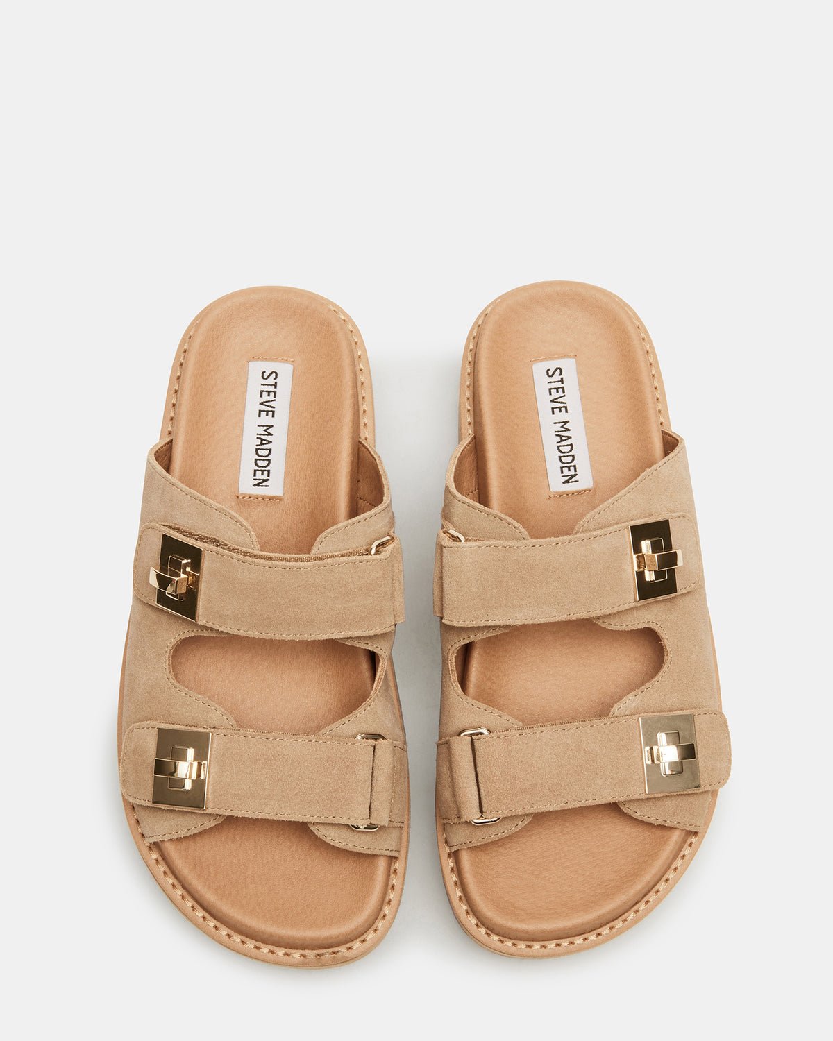 BIGSCHMONA Taupe Suede Women's Platform Slide Sandal