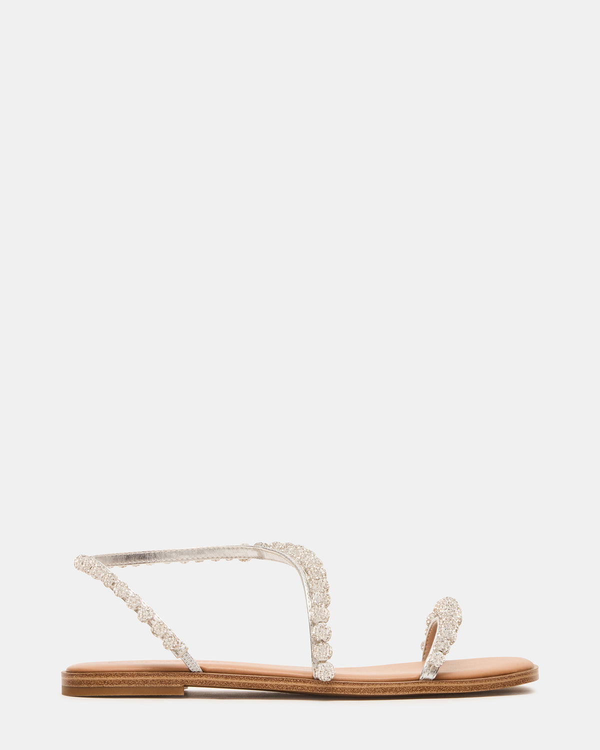 KINDRED Silver Multi Strappy Rhinestone Flat Women's Sandal