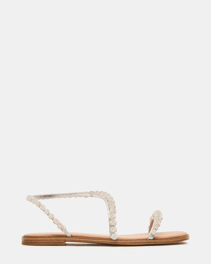 KINDRED Silver Multi Strappy Rhinestone Flat Women's Sandal