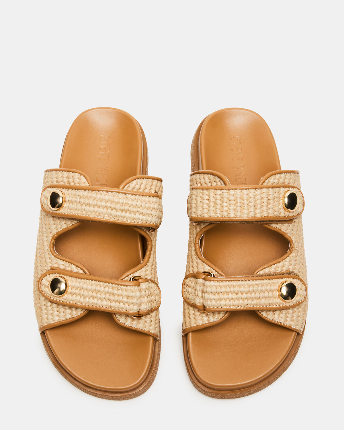 ATHENS Natural Raffia Slide Footbed Flatform Women's Sandal