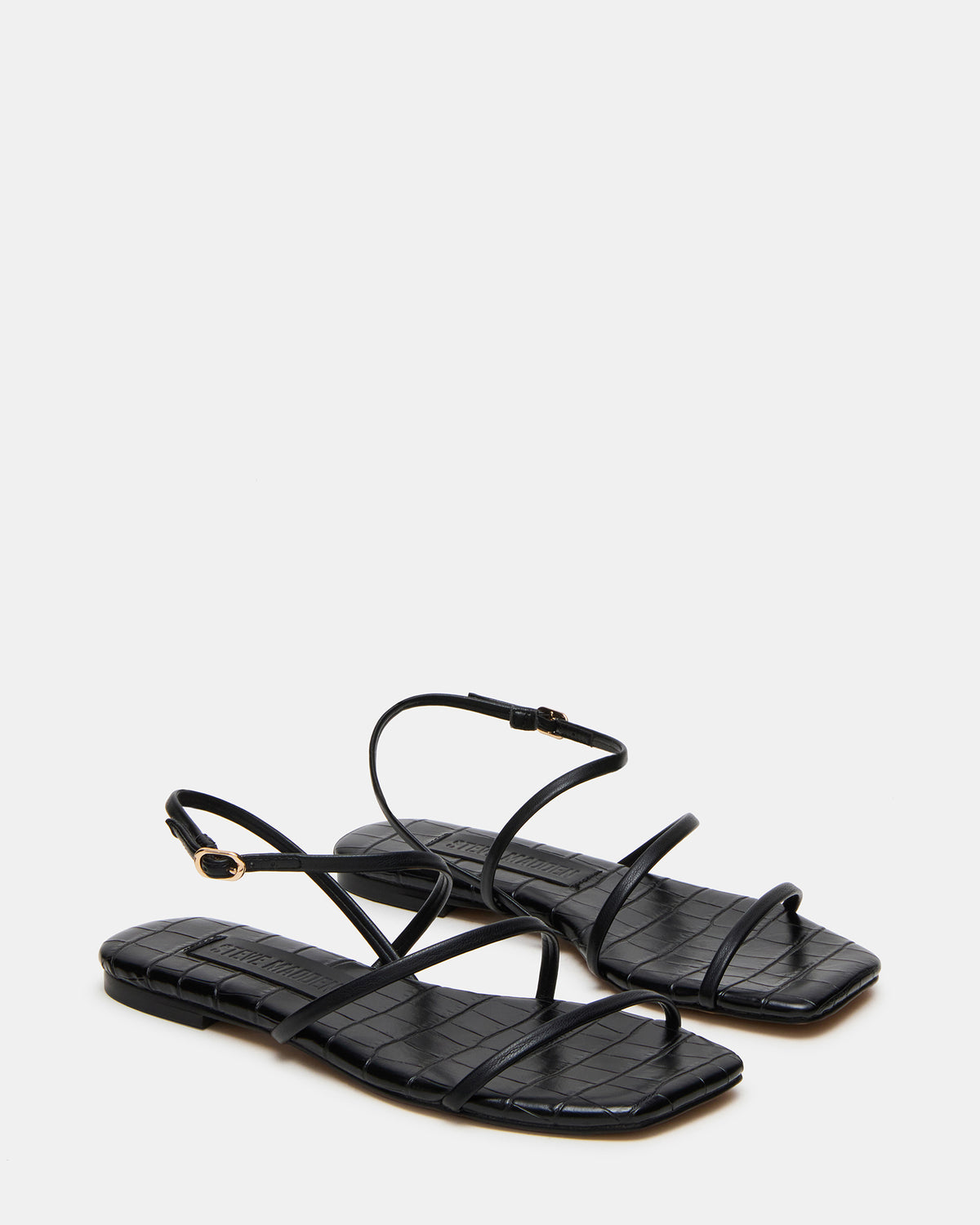 TANGO Black Square-Toe Strappy Women's Sandal