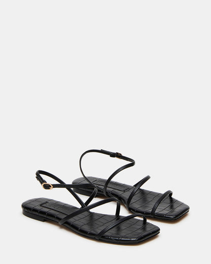 TANGO Black Square-Toe Strappy Women's Sandal