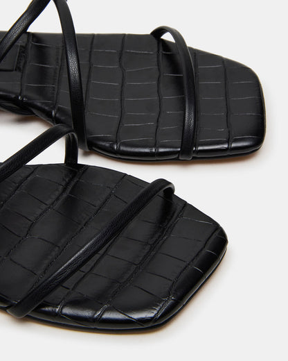 TANGO Black Square-Toe Strappy Women's Sandal