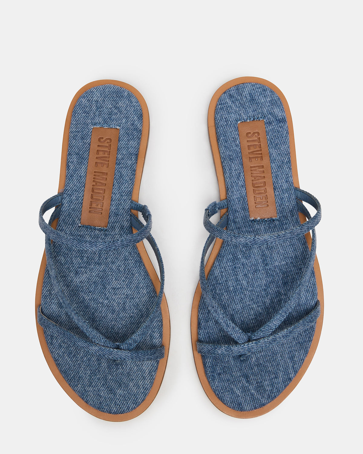 ELLERY Denim Fabric Strappy Thong Slide Women's Sandal