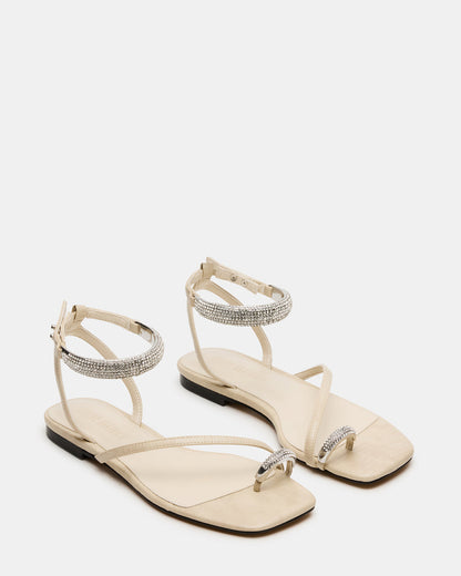 ODYSSEY-R Bone Crocodile Strappy Square-Toe Women Sandal