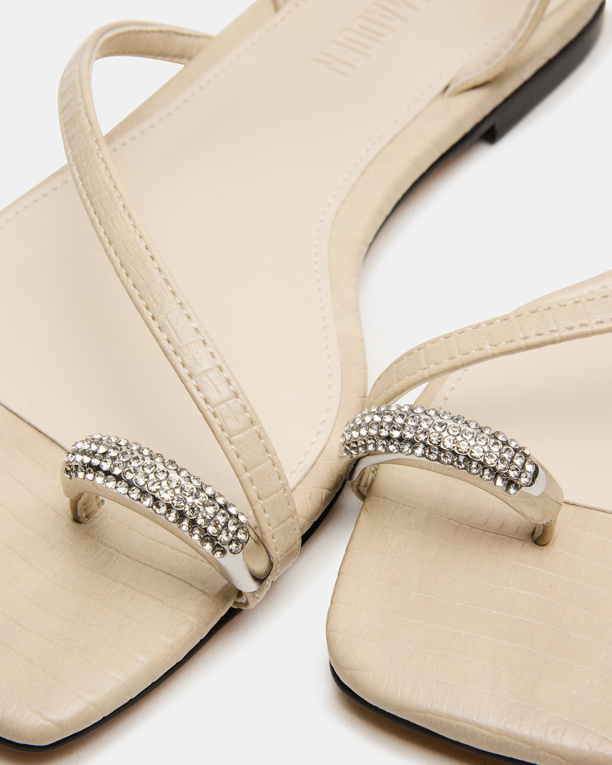 ODYSSEY-R Bone Crocodile Strappy Square-Toe Women Sandal