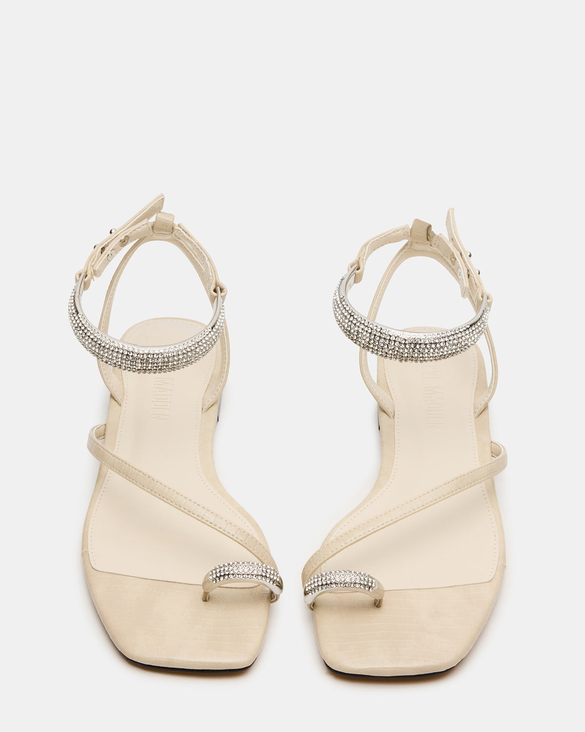 ODYSSEY-R Bone Crocodile Strappy Square-Toe Women Sandal