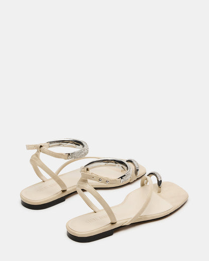 ODYSSEY-R Bone Crocodile Strappy Square-Toe Women Sandal