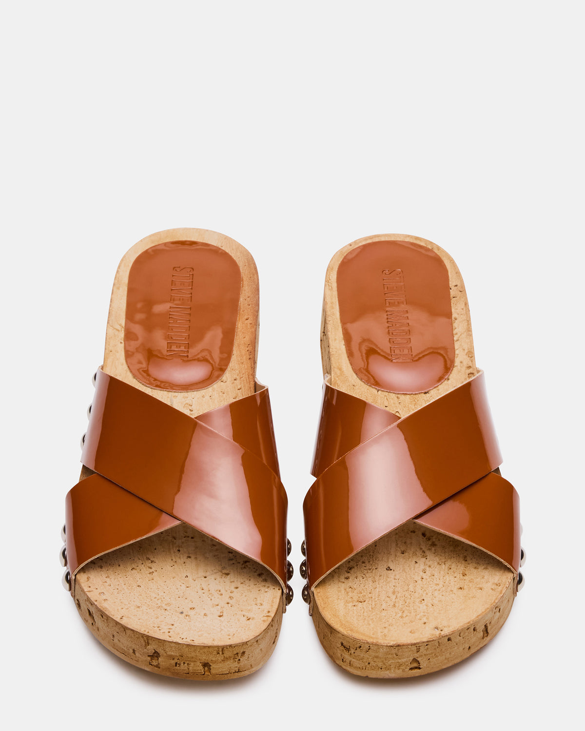 CANTLAY Camel Patent Studded Mule Slide Women's Sandal