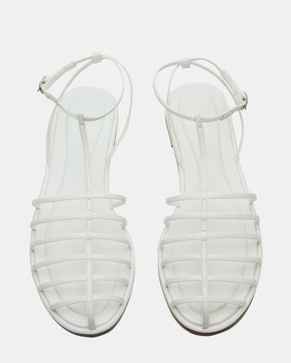 MARIN White Flat Strappy Fisherman Sandal