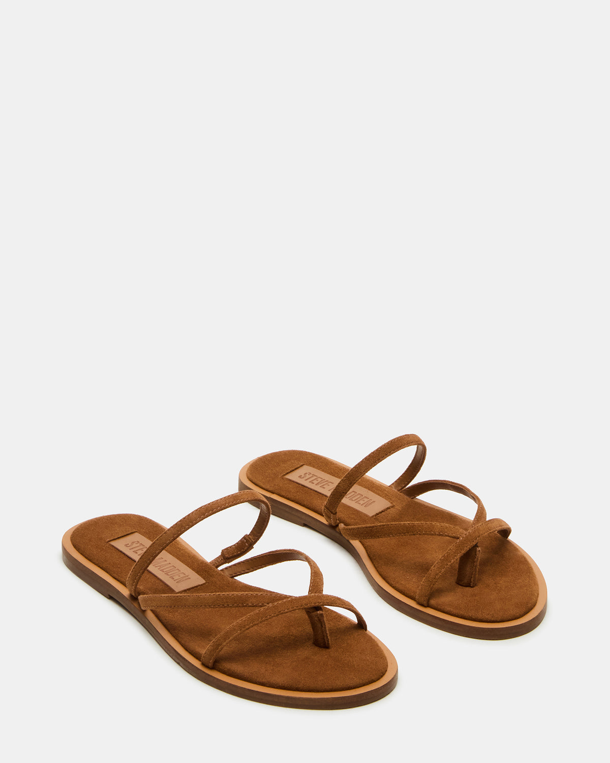 ELLERY Chestnut Suede Strappy Thong Slide Women's Sandal