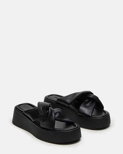 CYRIX Black Women's Platform Slide Sandal