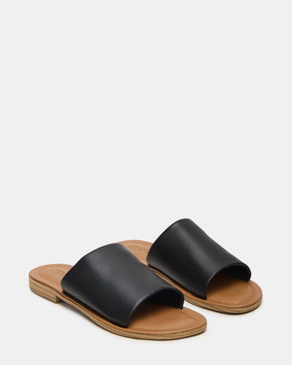 KIPP Black Leather Slide Women's Sandal