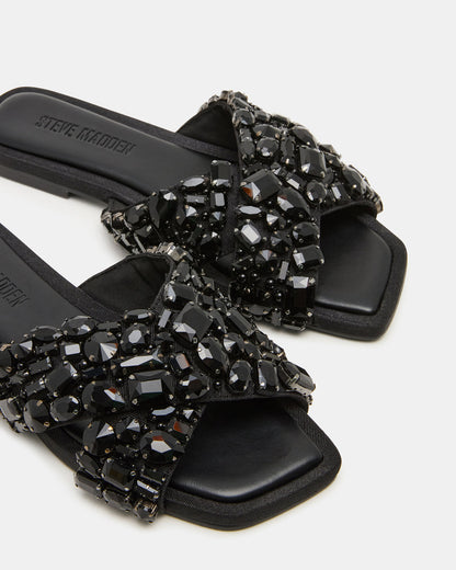 LEVITY Black Square-Toe Slide Women's Sandal
