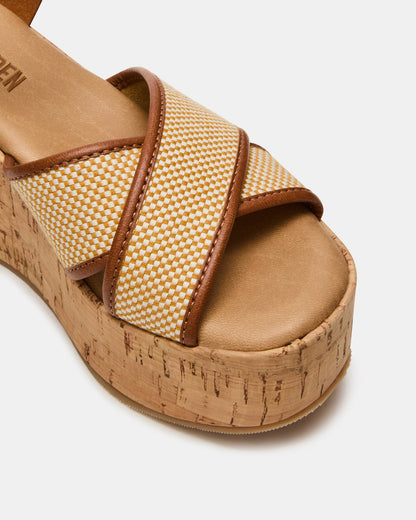 JETSET Brown Multi Platform Wedge Women's Sandal