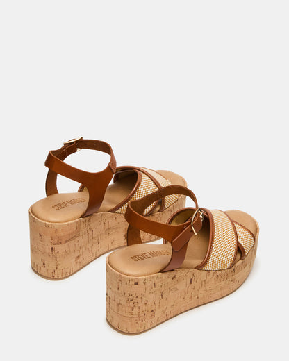 JETSET Brown Multi Platform Wedge Women's Sandal