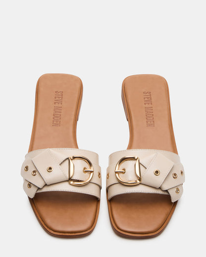 HILARIA Bone Leather Square-Toe Slide Women's Sandal