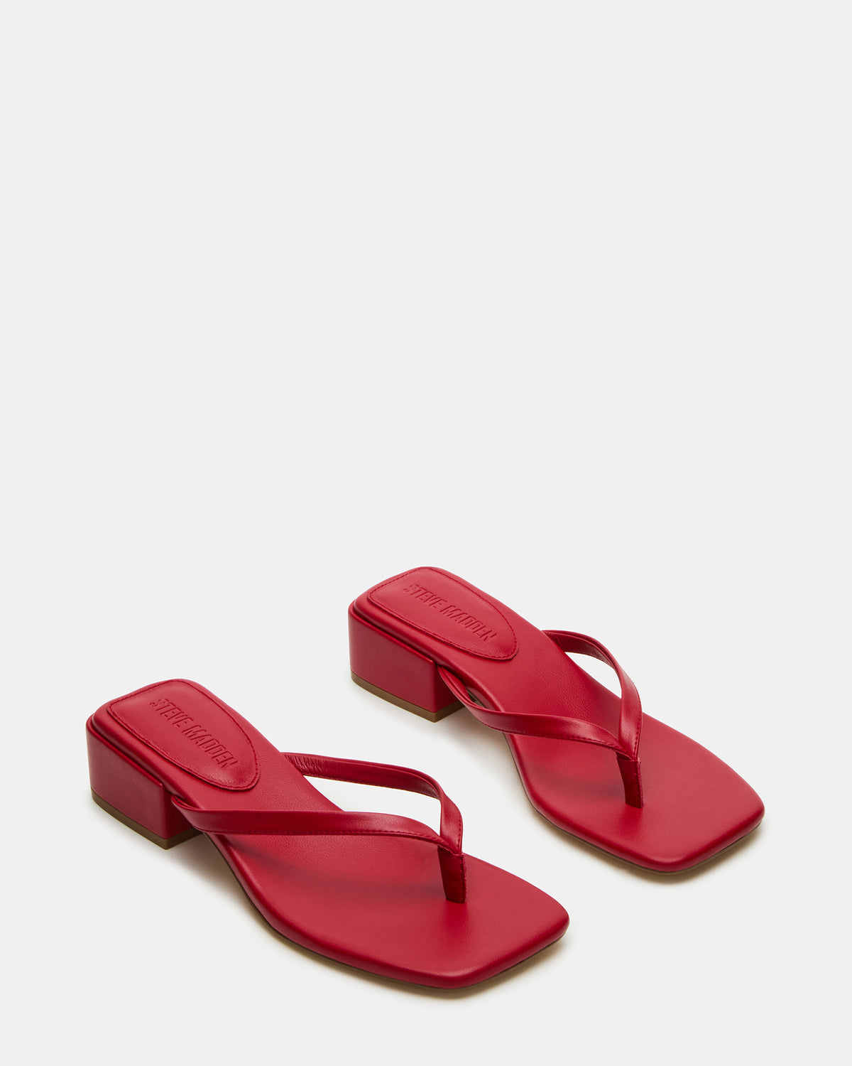 CARIBBEAN Red Square-Toe Mule Thong Women's Sandal