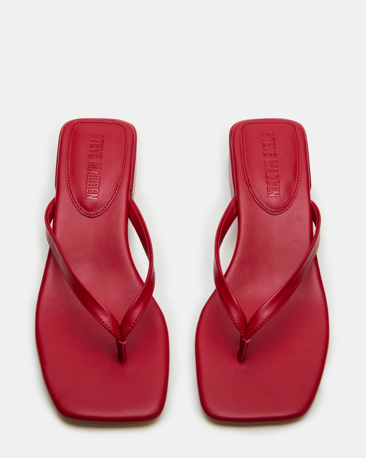 CARIBBEAN Red Square-Toe Mule Thong Women's Sandal