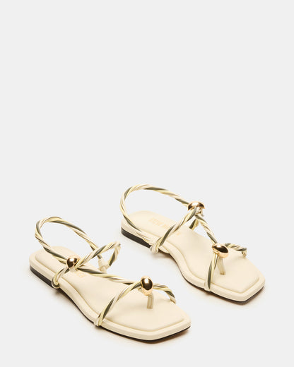 LOCO Bone Multi Women's Strappy Square Toe Sandal