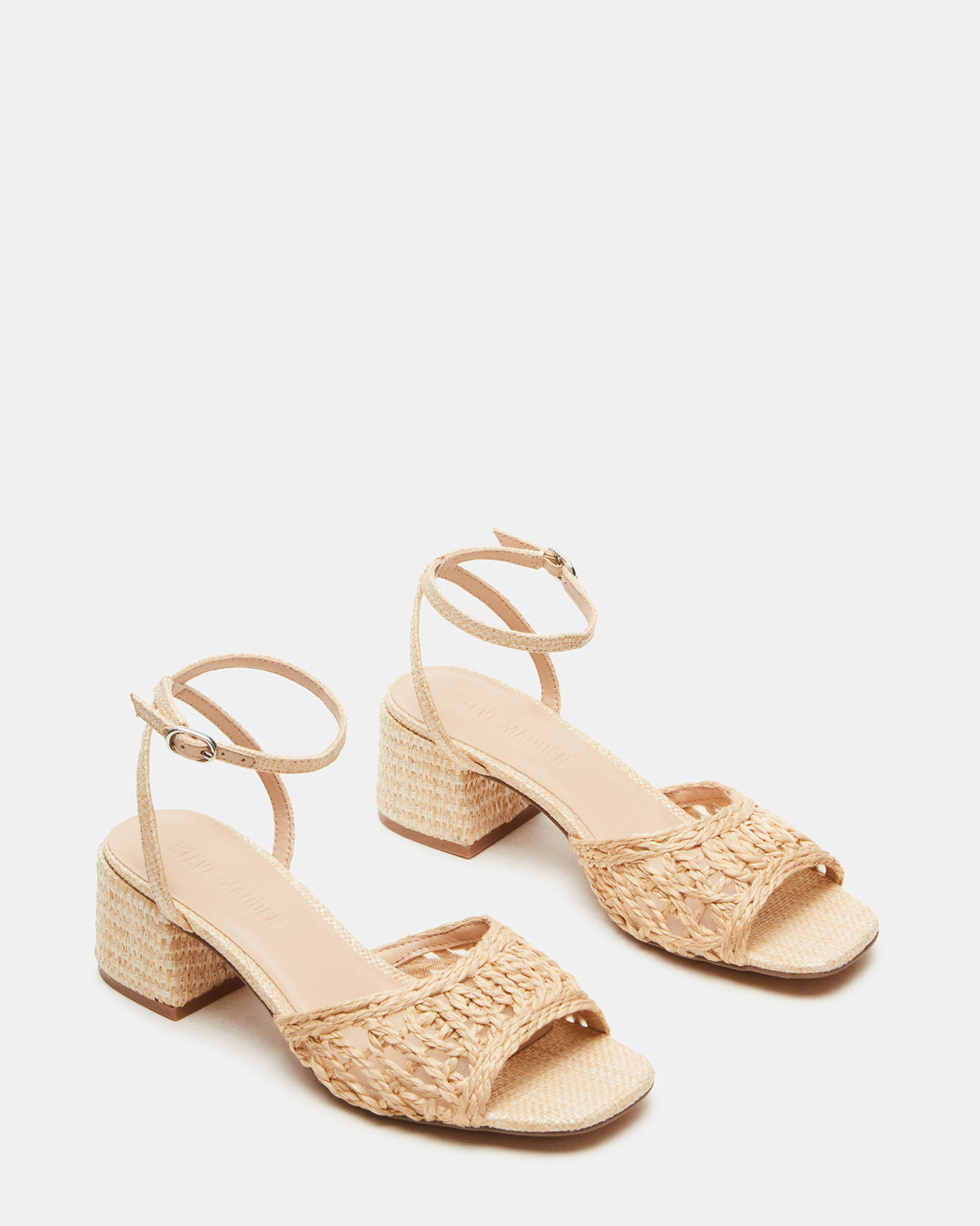 SOLEIL Raffia Square-Toe Woven Women's Sandal
