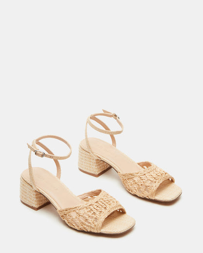 SOLEIL Raffia Square-Toe Woven Women's Sandal