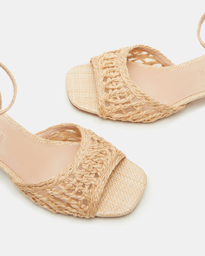 SOLEIL Raffia Square-Toe Woven Women's Sandal
