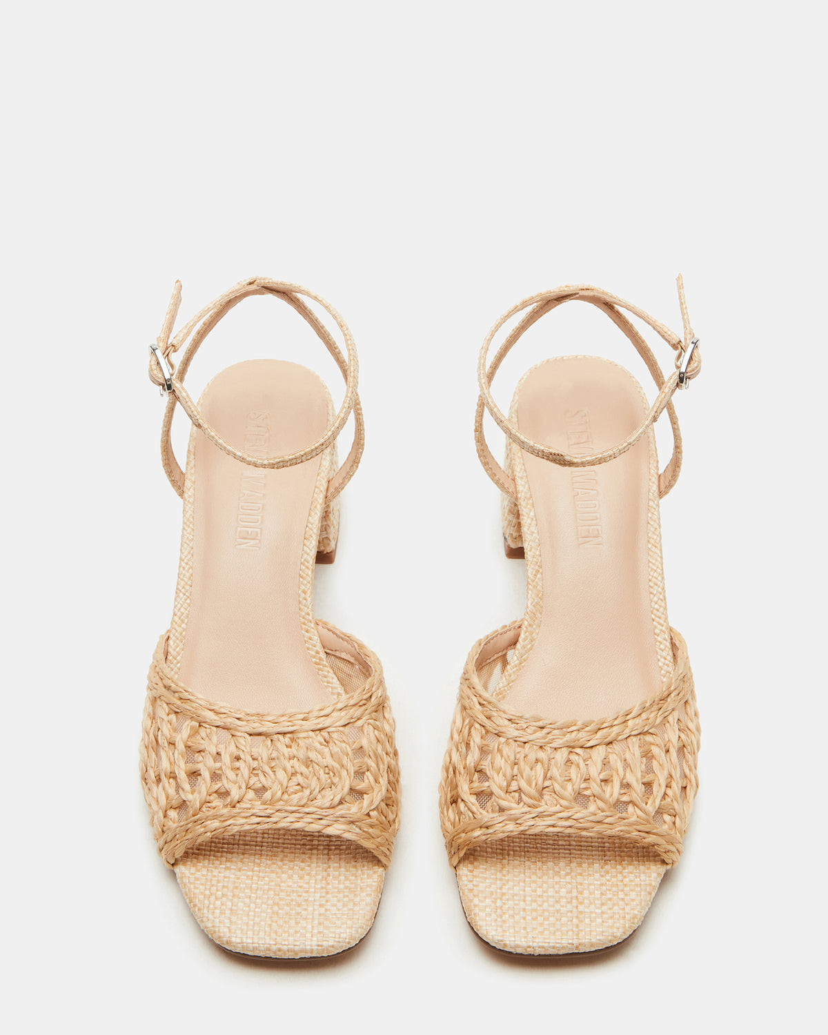 SOLEIL Raffia Square-Toe Woven Women's Sandal