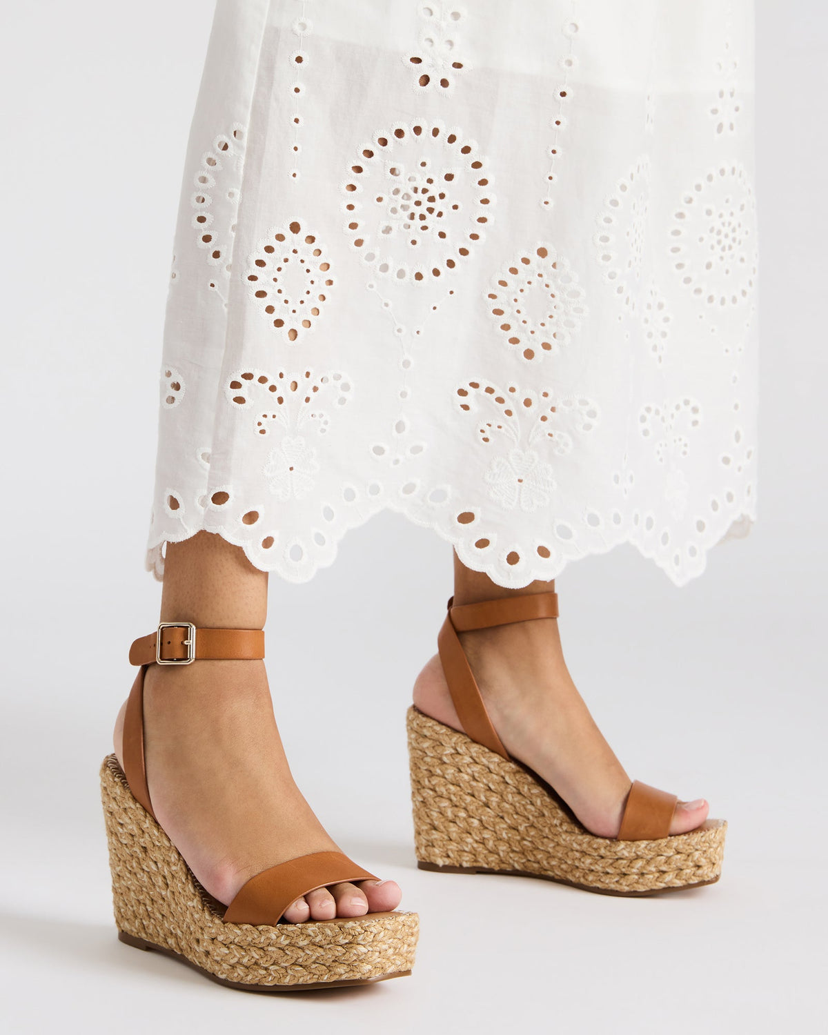 COSMO Tan Leather Rattia Women's Platform Wedge