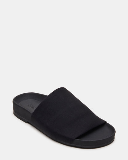 SANSA Black Flatform Footbed Slide Women's Sandal