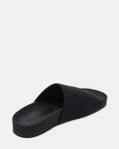 SANSA Black Flatform Footbed Slide Women's Sandal